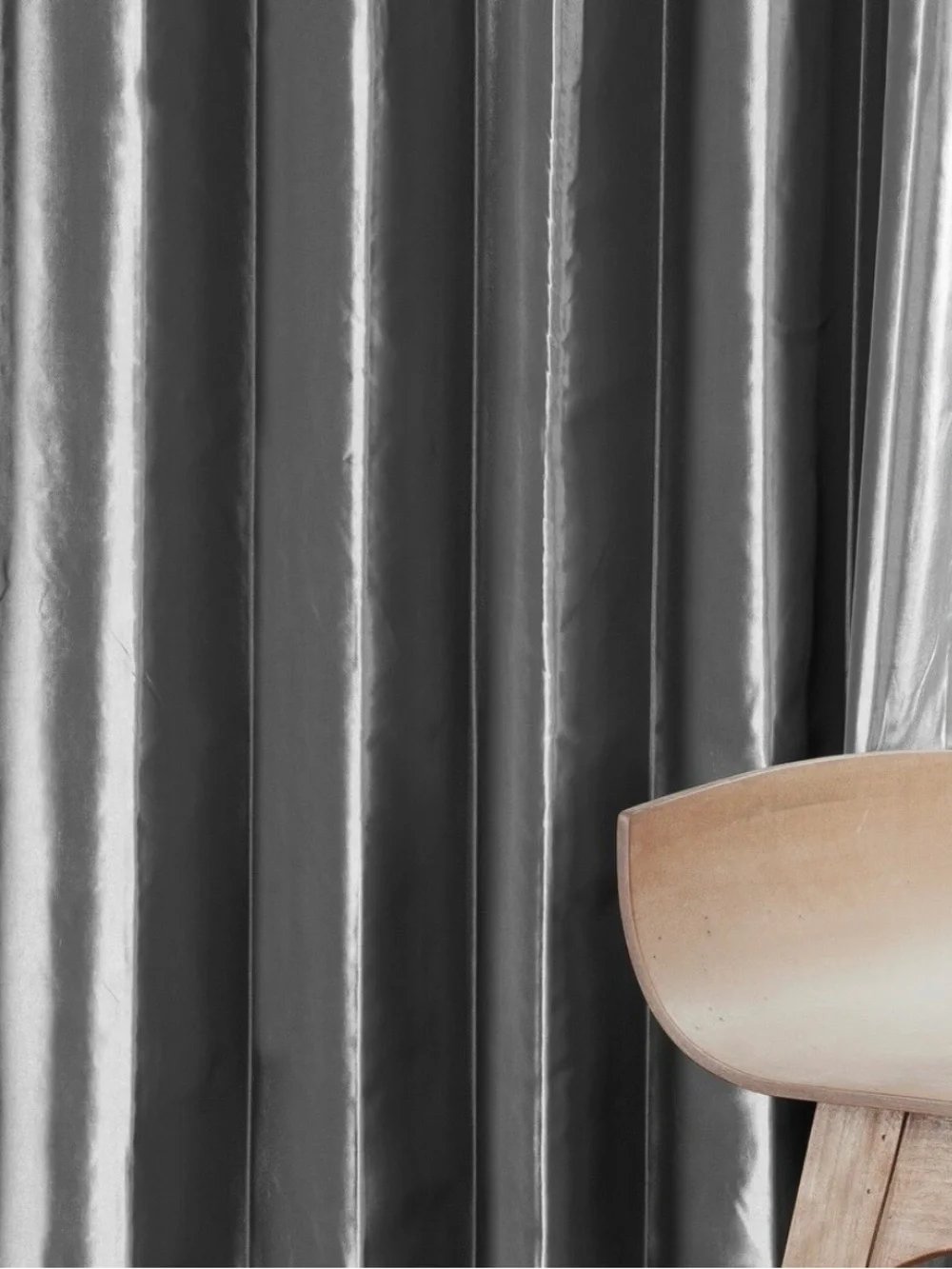 Faux Silk Taffeta Curtain Panels Graphite (2)
